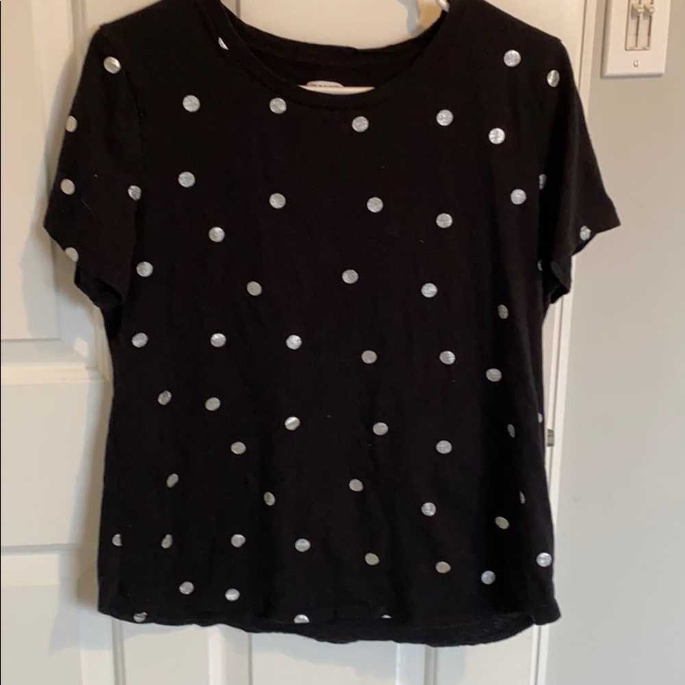 Old Navy silver polka dot shirt
